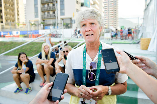 Pia Sundhage, förbundskapten för  Sveriges