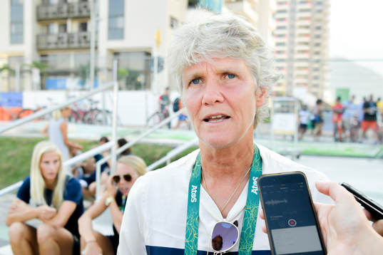 Pia Sundhage, förbundskapten för  Sveriges
