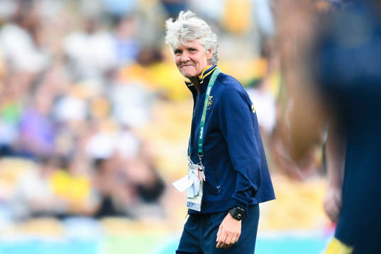 Sveriges förbundskapten Pia Sundhage före fotbollsfinalen