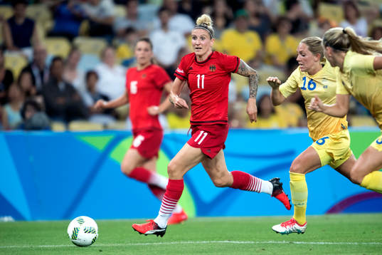 Tysklands Anja Mittag i fotbollsfinalen mellan Sverige och