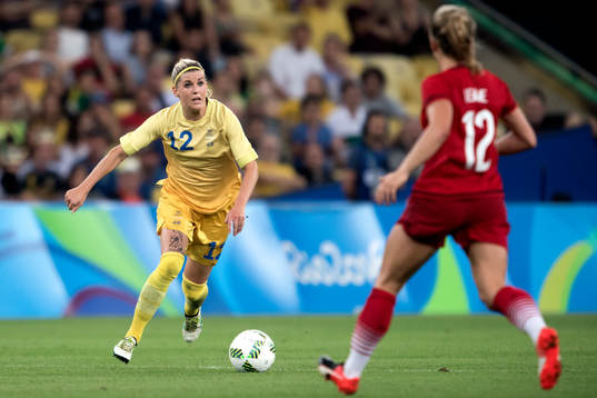 Sveriges Olivia Schough i fotbollsfinalen mellan Sverige