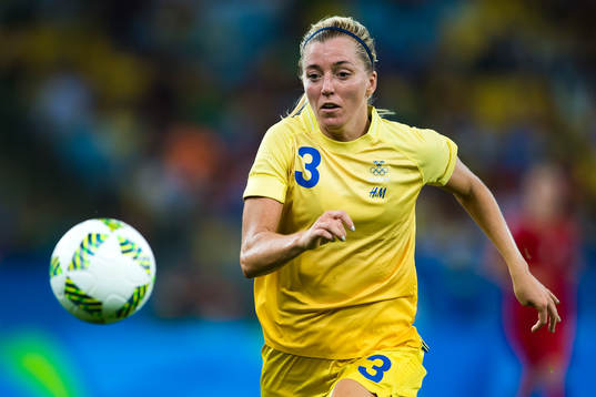 Sveriges Linda Sembrant  i fotbollsfinalen mellan Sverige