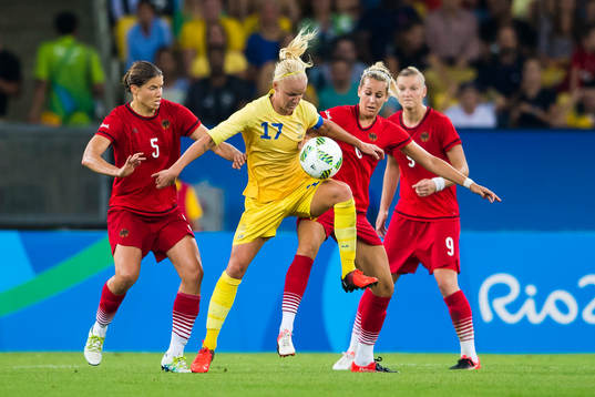 Sveriges Caroline Seger i fotbollsfinalen mellan Sverige