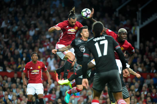 Manchester Uniteds Zlatan Ibrahimovic och Paul Pogba