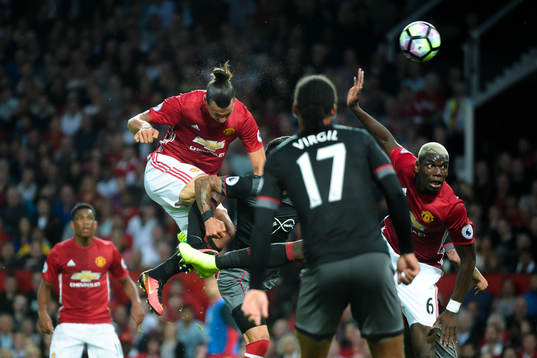 Manchester Uniteds Zlatan Ibrahimovic och Paul Pogba