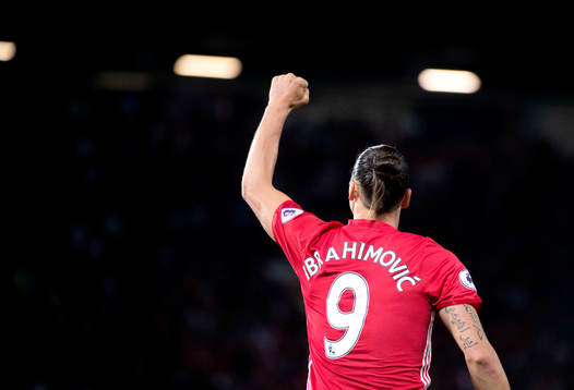 Manchester Uniteds Zlatan Ibrahimovic jublar