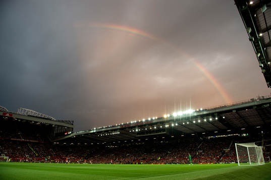 En regnbåge över Old Trafford