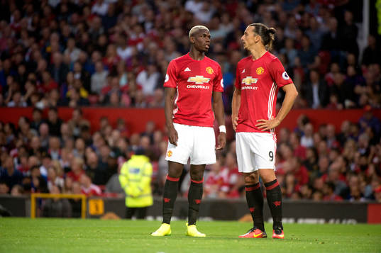 Manchester Uniteds Paul Pogba och Zlatan Ibrahimovic