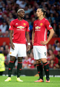 Manchester Uniteds Paul Pogba och Zlatan Ibrahimovic
