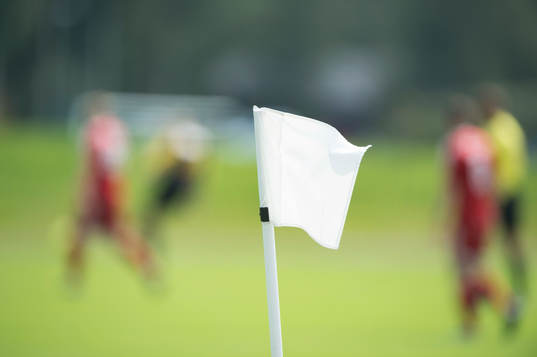 Hörnflagga i matchen i division 2 mellan IFK Hässleholm