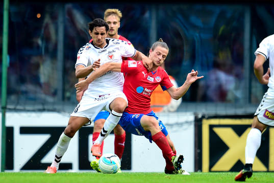 Kalmars Mahmoud Eid  och Helsingborgs Jesper Lange
