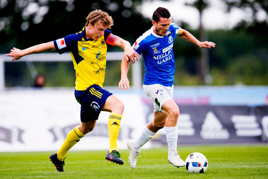 Ängelholms Marcus Bergholtz och Trelleborgs Kristian Haynes
