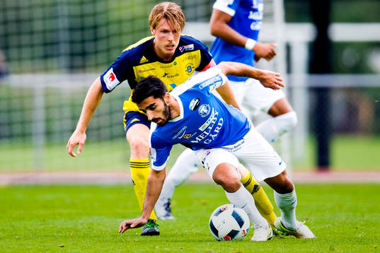 Ängelholms Marcus Bergholtz och Trelleborgs Noraollah Amiri