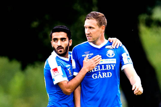 Trelleborgs Noraollah Amiri och Marcus Pode