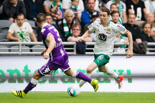 IFK Göteborgs Scott Jamieson och Hammarbys Birkir Már