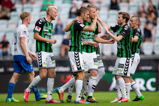 GAIS Dardan Rexhepi jublar ihop med Carl Nyström, Björn
