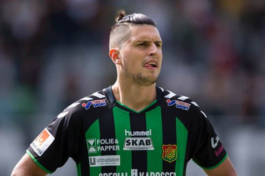 GAIS Luka Mijaljevic innan fotbollsmatchen i Superettan