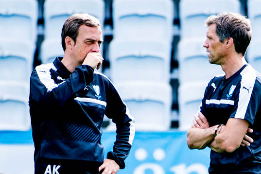 Malmö FFs tränare Allan Kuhn och assisterande tränare