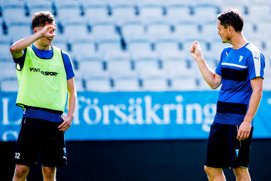 Malmö FFs Mattias Svanberg och Markus Rosenberg i