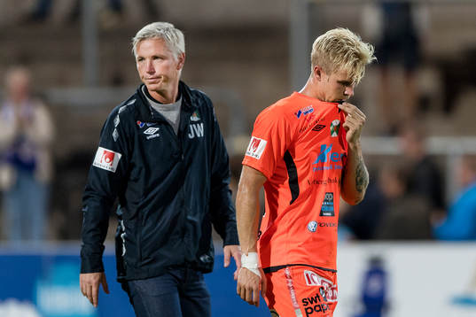Varbergs tränare Jörgen Wålemark och Mats Andre Kaland
