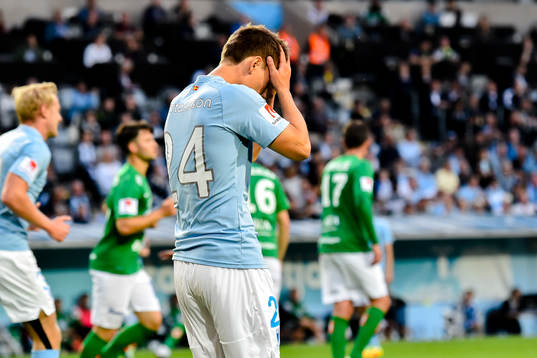 Malmö FFs Vidar Örn Kjartansson deppar