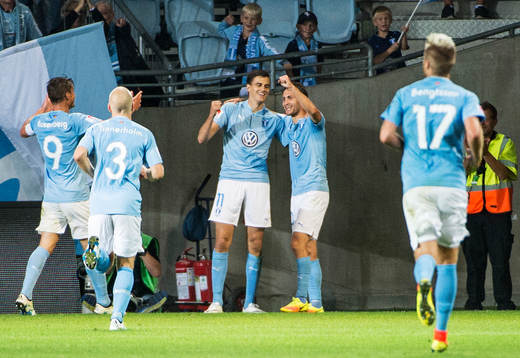 Malmö FFs Markus Rosenberg, Anton Tinnerholm, Magnus Wolff