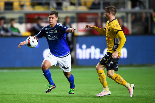 Sundsvalls Mauricio Albornoz och Elfsborgs Simon Hedlund
