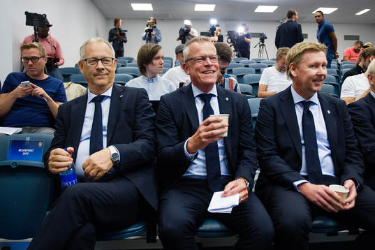 Sveriges rådgivare Lars Lagerbäck, förbundskapten Jan