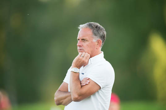 Halmstads tränare Jan Jönsson i matchen i Svenska Cupen