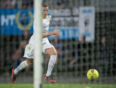 Halmstads Gabriel Gudmundsson i matchen i Svenska Cupen