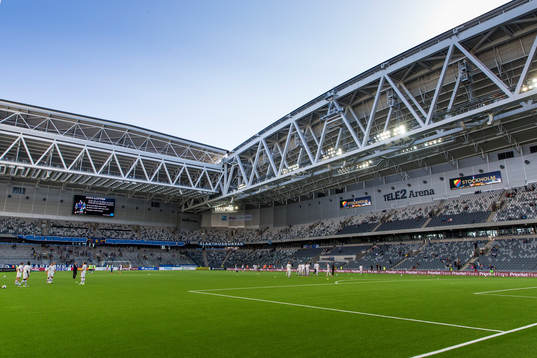 Gefles och Djurgårdens spelare värmer upp på Tele2 Arena