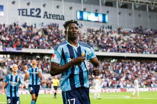 Djurgårdens Michael Olunga jublar