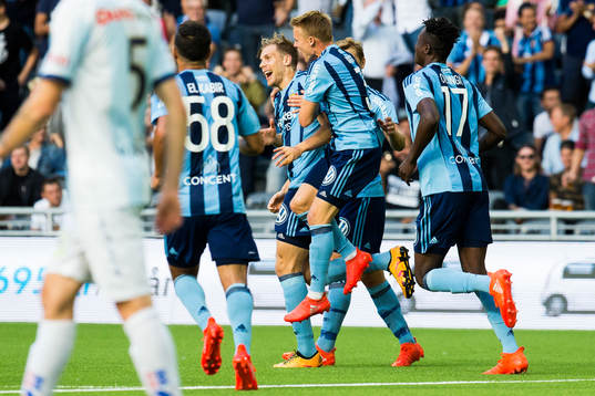 Djurgårdens Niklas Gunnarsson jublar