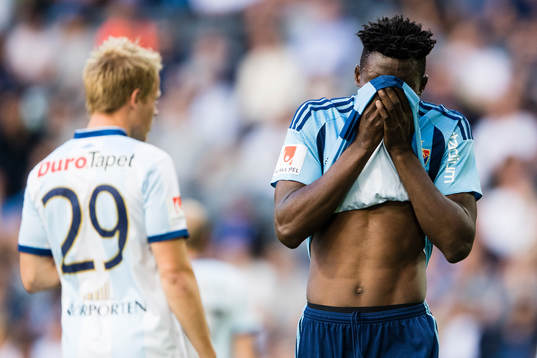 Djurgårdens Michael Olunga deppar