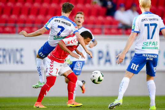 Kalmars Ismael Silva Lima och Norrköpings Andreas Blomqvist