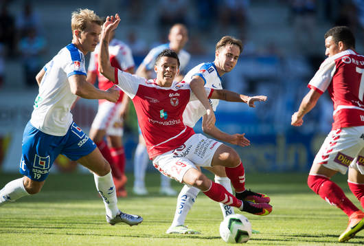 Kalmars Romário Pereira Sipião och Norrköpings Andreas