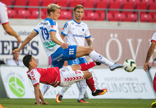Kalmars Romário Pereira Sipião och Norrköpings Sebastian