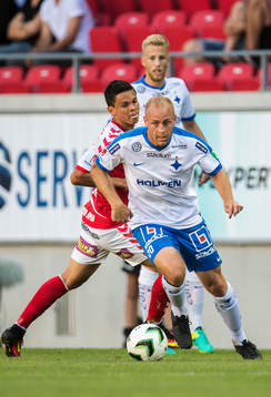 Norrköpings Daniel Sjölund och Kalmars Romário Pereira