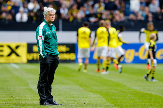 Hammarbys tränare Nanne Bergstrand före fotbollsmatchen i