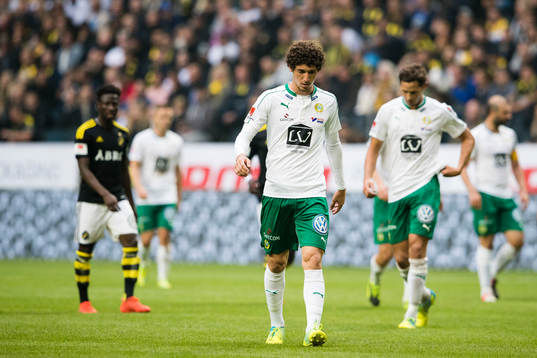 Hammarbys Romulo Cabral Pereira Pinto och Johan Persson