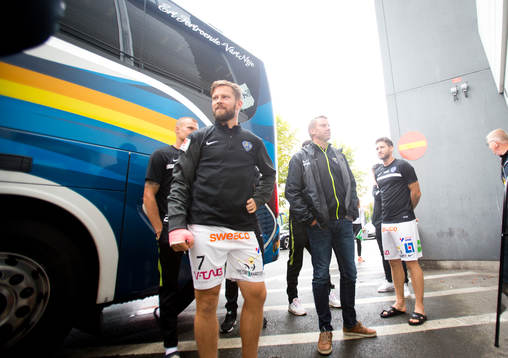 Brandlarmet gick på Behrn Arena en timma innan matchen och