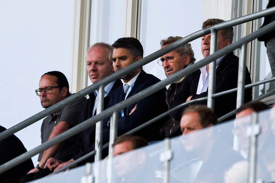 Erik Hamrén och Malmö FFs sportchef Niclas Carlnén på