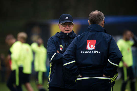 Sveriges förbundskapten Jan Andersson och Rådgivare Lars