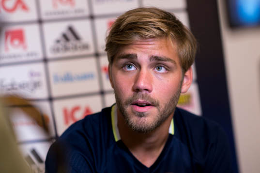 Christoffer Nyman i mixed zone