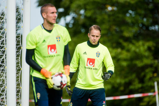 Målvakt Robin Olsen och Patrik Carlgren