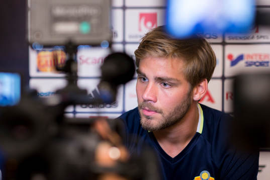 Christoffer Nyman i mixed zone