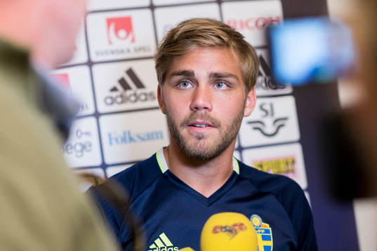 Christoffer Nyman i mixed zone