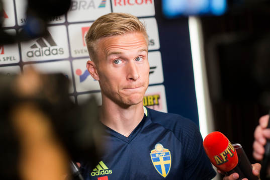 Oscar Wendt i mixed zone