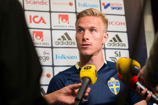 Oscar Wendt i mixed zone