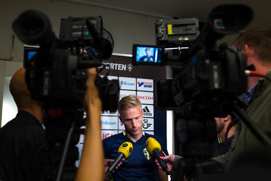 Oscar Wendt i mixed zone